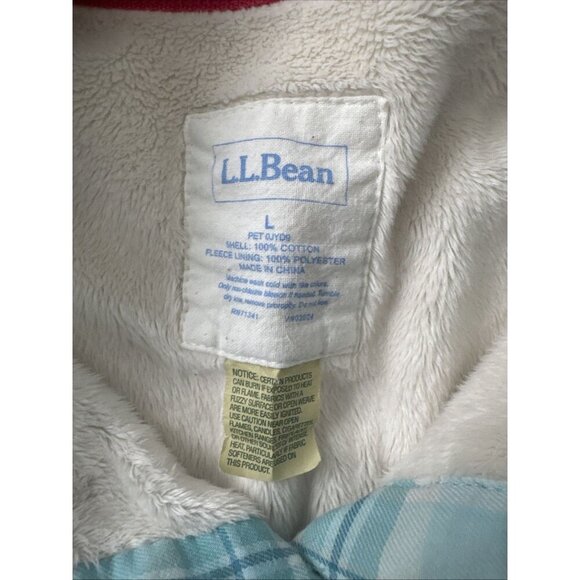 L.L. Bean Plaid Flannel Shirt Fleece Lined Women's Jacket Vintage Teal Size L - Picture 4 of 6